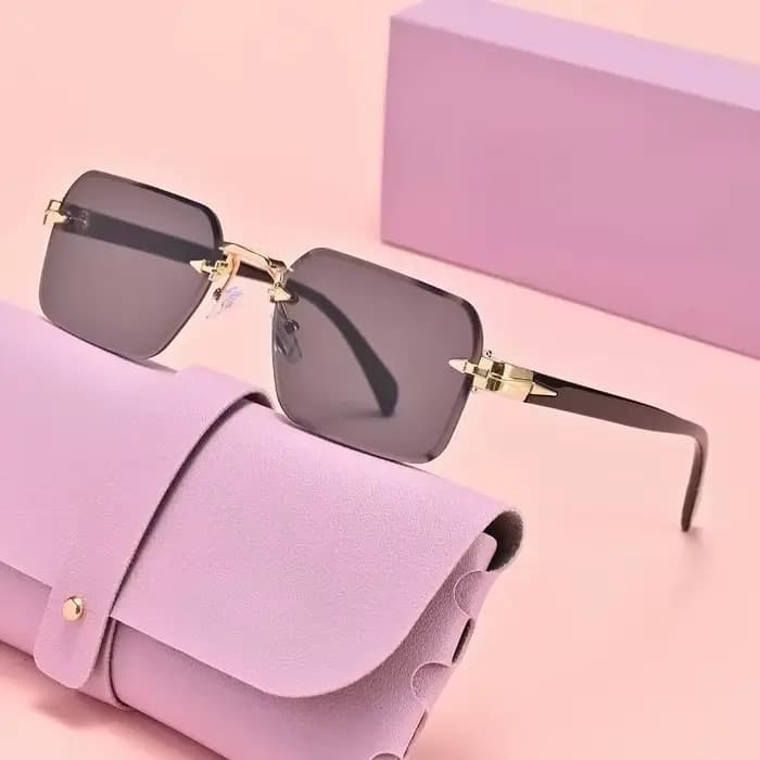 Lunettes carrées sans monture unisexes et tendance