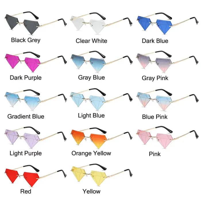 Lunettes de soleil en forme de diamant triangle pour femmes et hommes