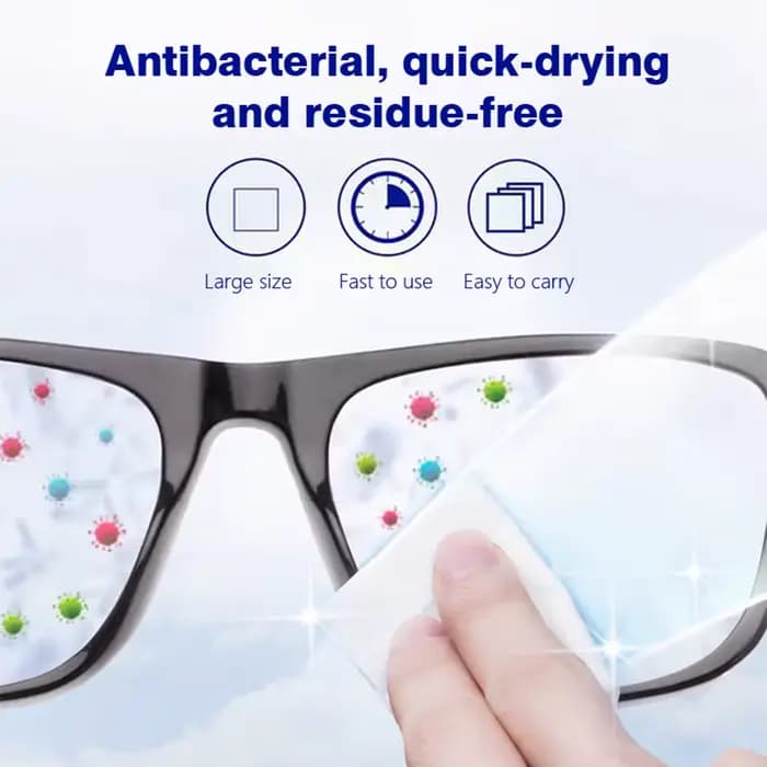Lingettes nettoyantes pour lentilles pré-humidifiées