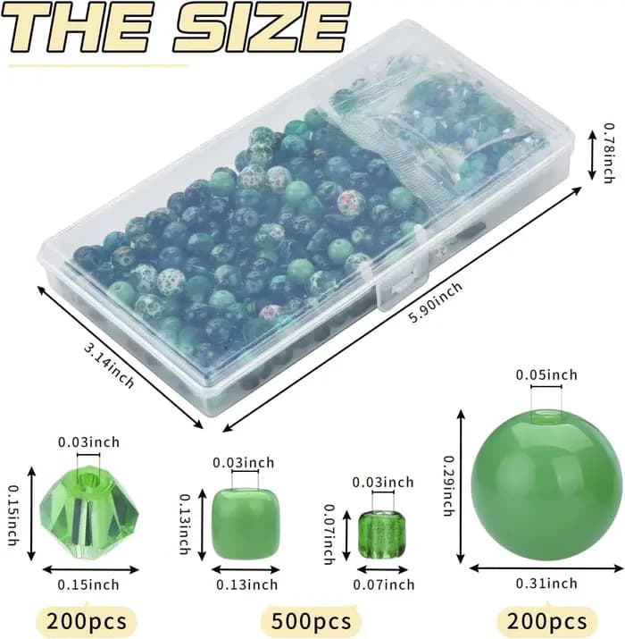 Kit de bijoux en perles de verre vert pour documents exécutifs, perles rondes pour bricolage, bracelet, boucle d'oreille, collier, fournitures exécutives