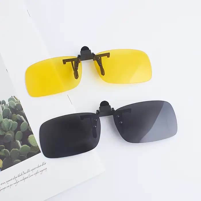 Lunettes de soleil jaunes à clipser