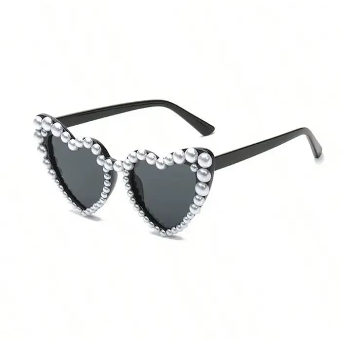 Lunettes de soleil à grande monture en forme de cœur pour femmes
