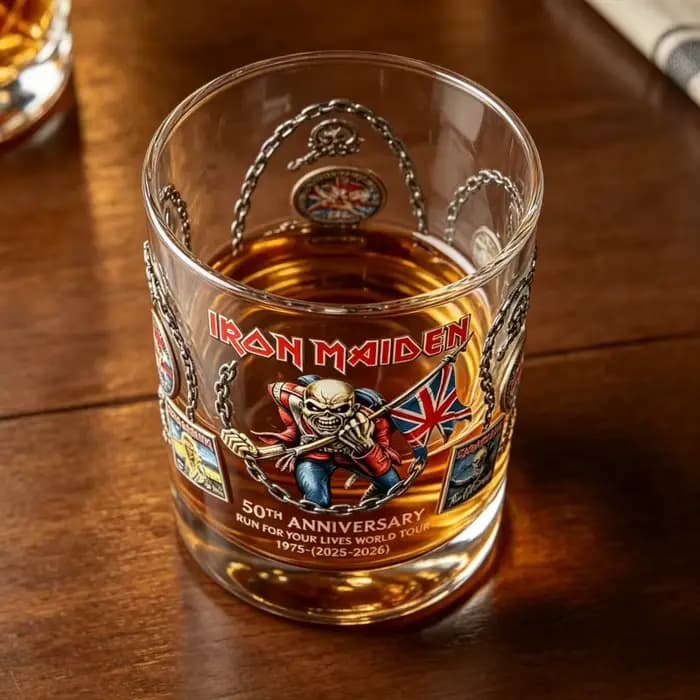 Collection de verres à whisky Iron Maiden pour le 50e anniversaire
