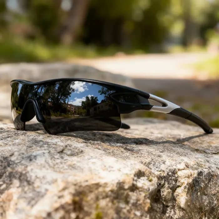 Lunettes de soleil de sport classiques avec lentille UV400 enveloppantes une pièce – Ajustement confortable unisexe