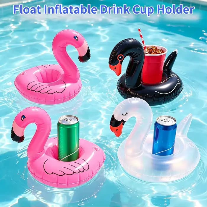 Porte-gobelet gonflable en PVC en forme de cygne, sous-verres flottants portables, support de verre pour boissons, décoration de fête de piscine