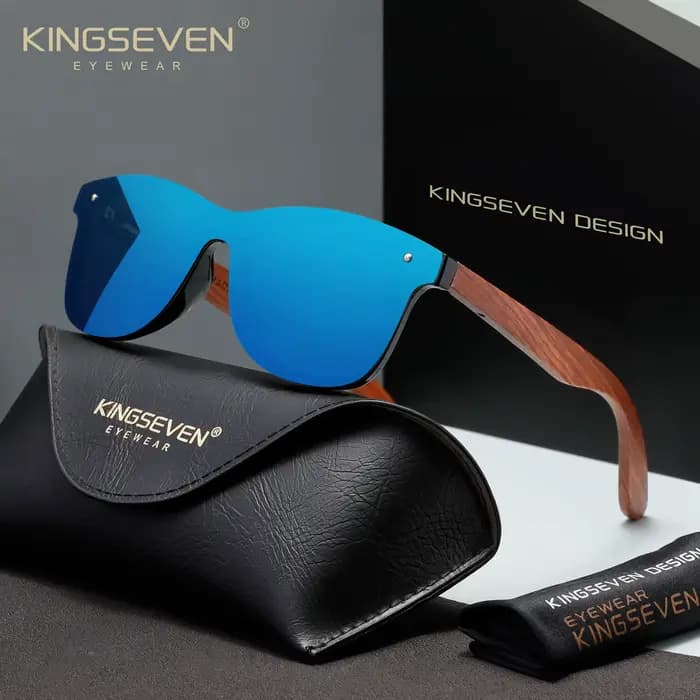 Lunettes de soleil classiques en bois de la marque KINGSEVEN pour hommes/femmes