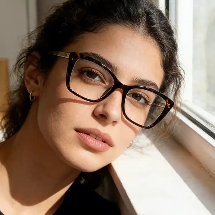 Lunettes de myopie œil de chat transparentes pour femmes TR90