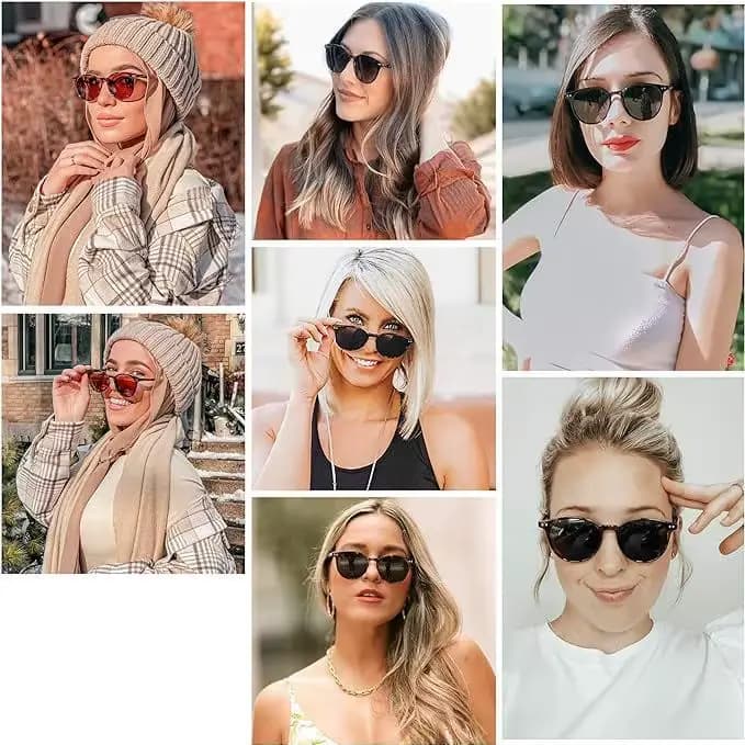 Lunettes de Soleil Rondes Vintage pour Homme et Femme