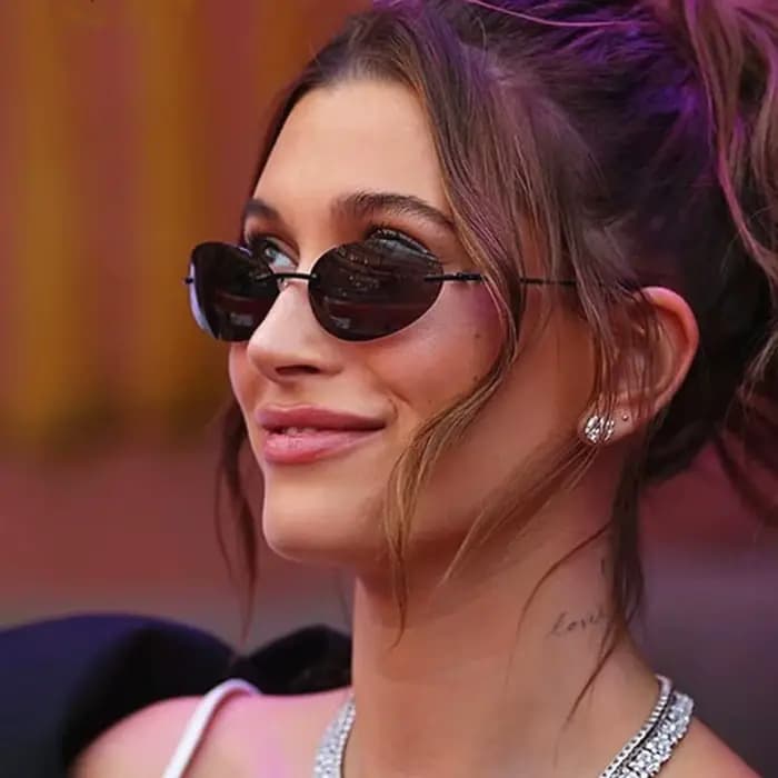 Lunettes de soleil ovales sans monture pour femmes