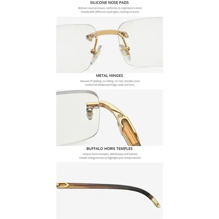 Lunettes en corne de buffle pour hommes et femmes