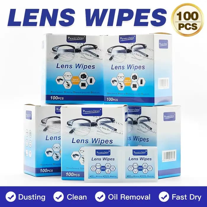 Lingettes de nettoyage pour lentilles de lunettes, 100 pièces, pour lunettes de soleil, téléphone portable, écran iPad, pré-humidifiées, outils en microfibre emballés individuellement