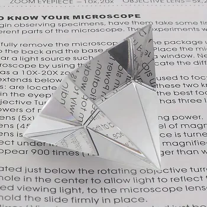 Prisme en cristal de verre optique polyédrique, longueur latérale de 40mm, pyramide rectangulaire, démonstrateur scientifique, 1/2 pièces