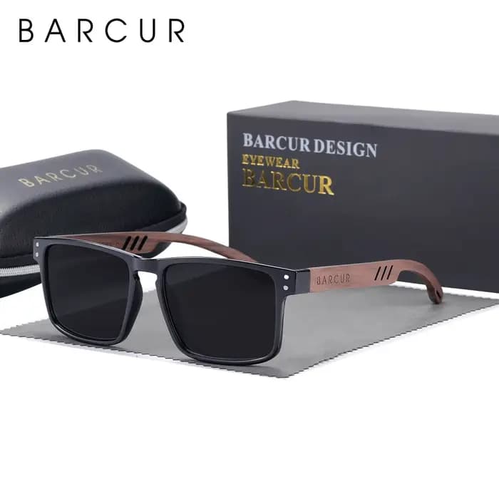 Lunettes de soleil polarisées en bois naturel pour hommes