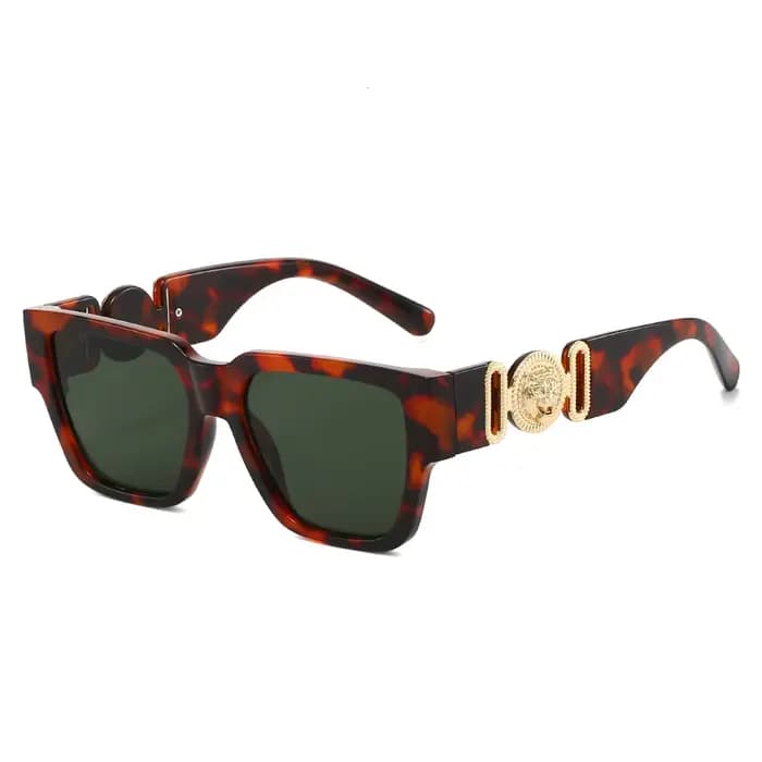 Lunettes de soleil tendance à monture carrée personnalisée avec tête de lion