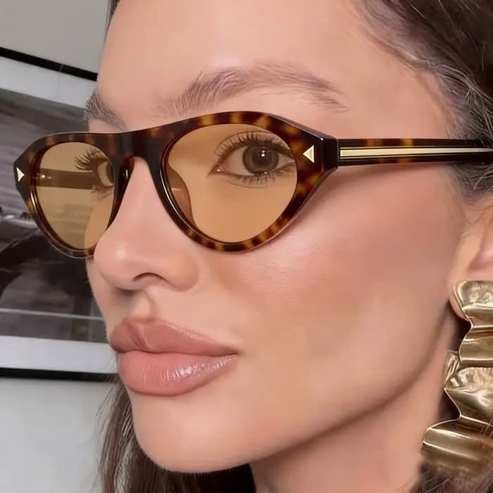 Lunettes de soleil vintage rondes œil-de-chat pour femmes