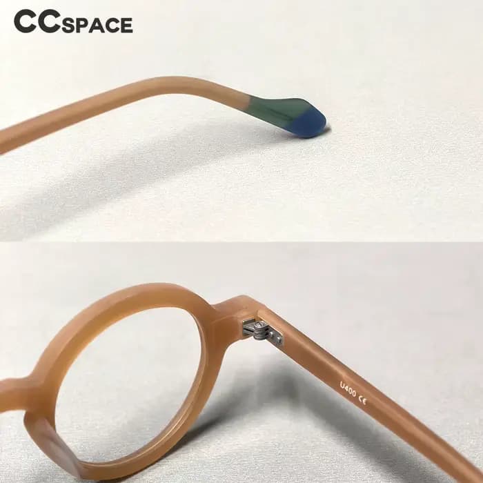 Montures de lunettes optiques rondes en acétate pour femmes et hommes