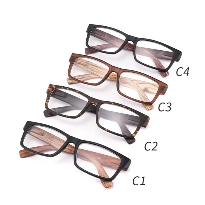 4 Pack nouvelle mode Imitation bois Design lunettes de lecture pour hommes haute qualité Rectangle cadre en plastique