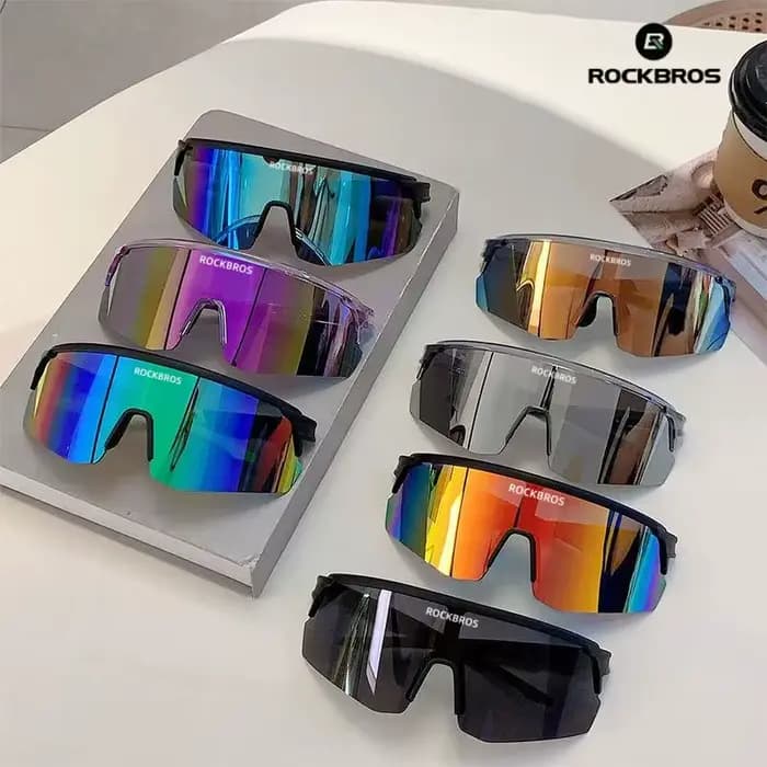 Lunettes de sport colorées et résistantes au vent ROCKBROS tout-en-un, lunettes de soleil anti-éblouissement pour sports de plein air, alpinisme et randonnée