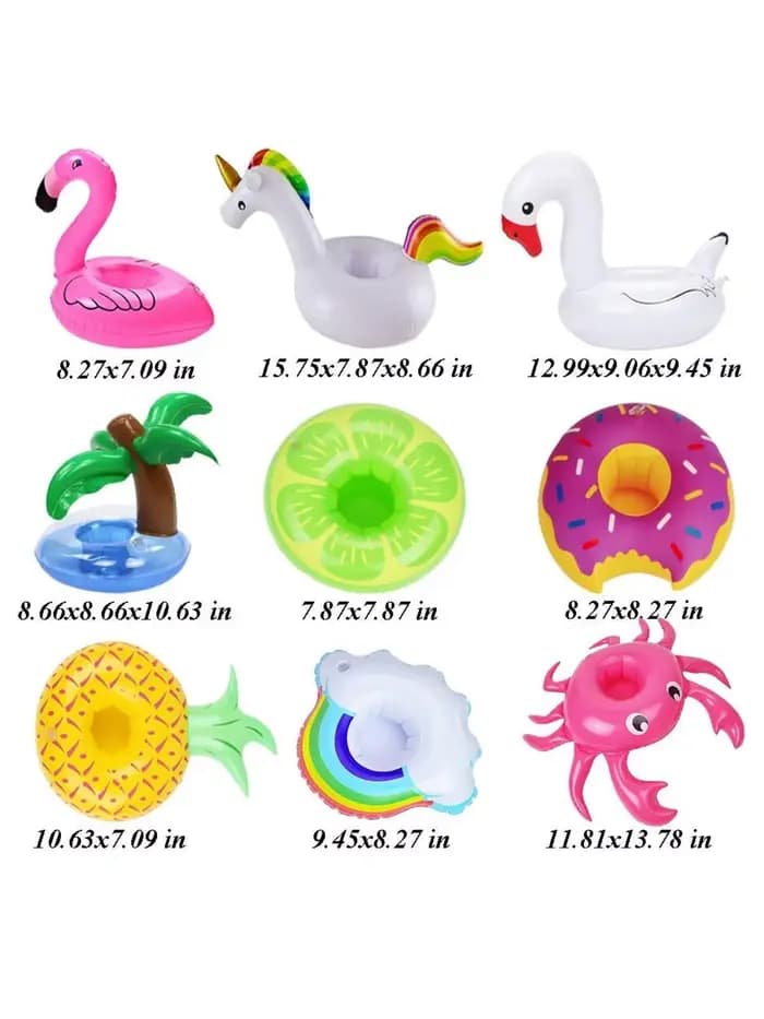 Porte-gobelet gonflable Flamingo Cowijk pour piscine et fête, flotteurs à cliquetis, 15 pièces