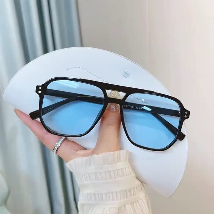 Lunettes de soleil carrées surdimensionnées vintage pour femmes