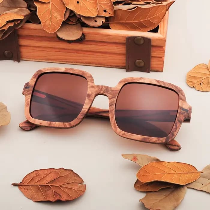 Lunettes de soleil polarisées en bois de burl léger pour hommes et femmes