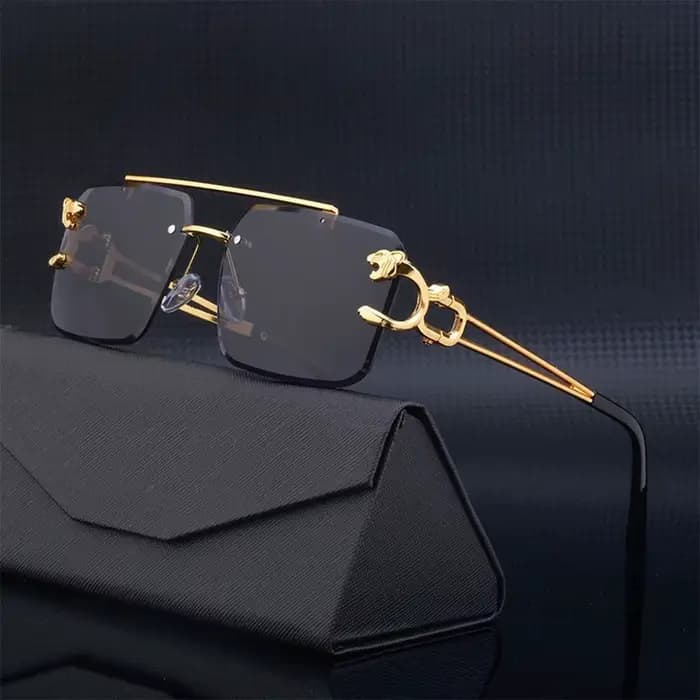 Steampunk – lunettes de soleil carrées sans bords pour hommes et femmes