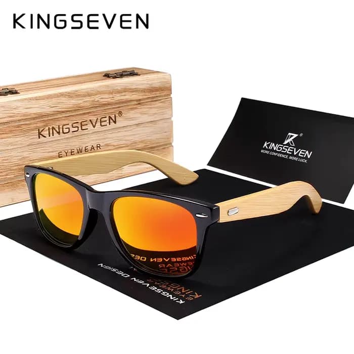 Lunettes de soleil en bambou hommes et femmes tout en KINGSEVEN DESIGN