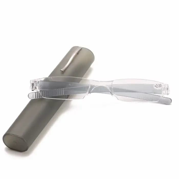Porte-stylo lunettes de lecture transparentes lentille en résine ultralégère en plastique presbytie