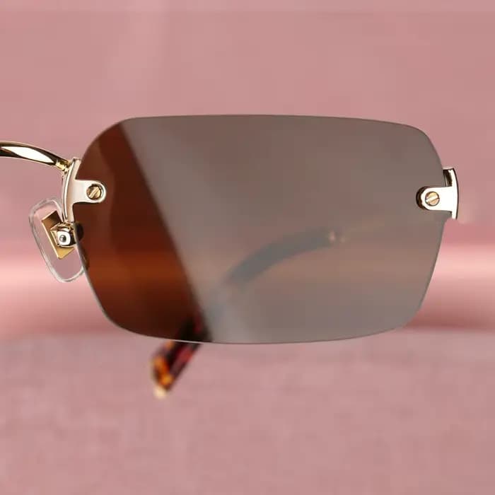 Lunettes de soleil vintage sans monture pour femmes