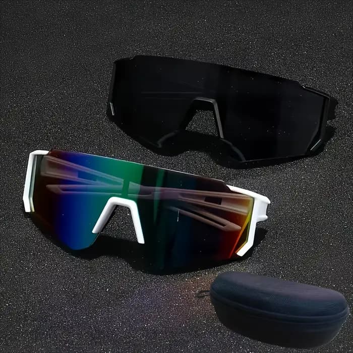 Lot de 2 lunettes tendance surdimensionnées pour hommes et femmes avec étui – Légères et durables