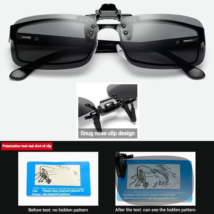 Lunettes de soleil polarisées à clipser universelles pour hommes et femmes