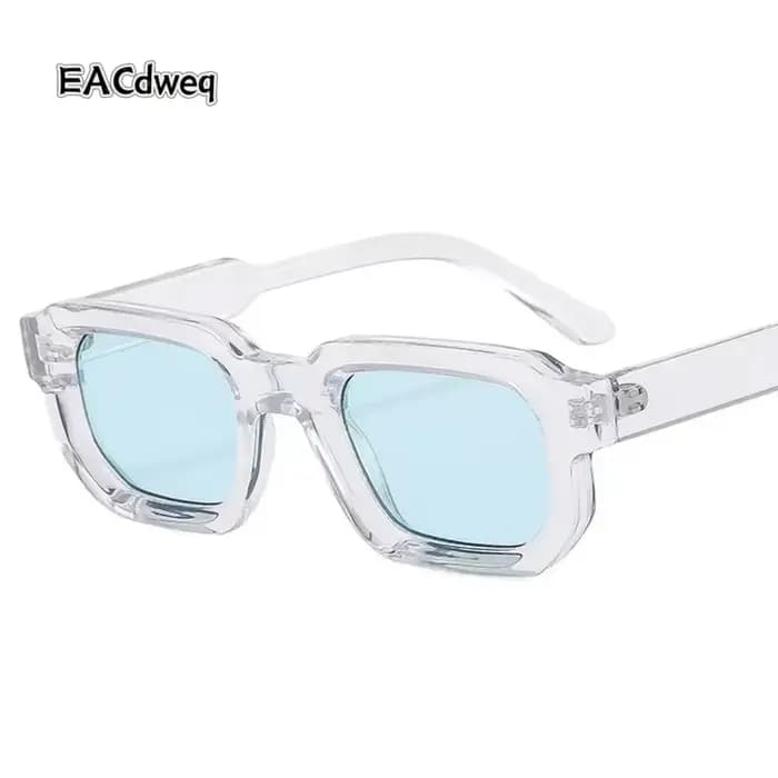 Lunettes de soleil carrées bleues tendance pour femmes et hommes