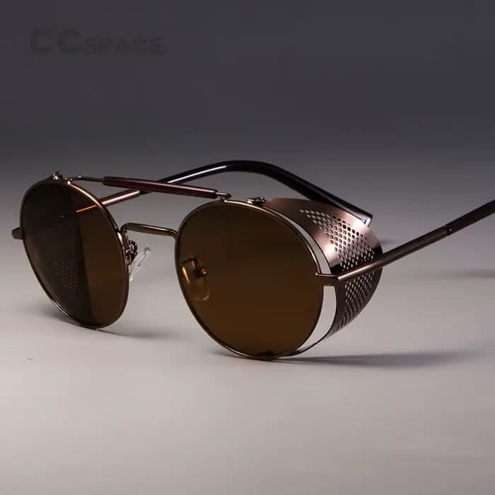 Zml14 rétro rond métal lunettes De soleil Steampunk hommes femmes marque