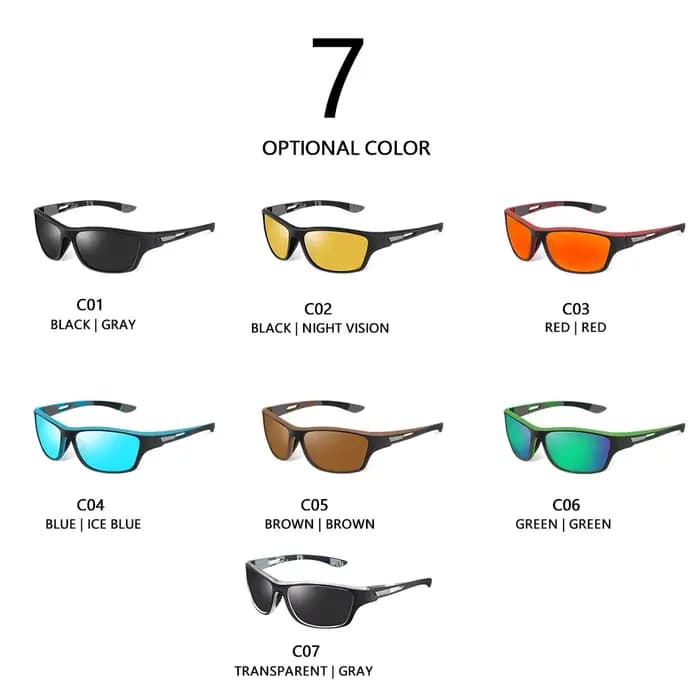 Lunettes de soleil rectangulaires polarisées pour hommes