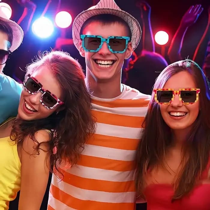 Lunettes de soleil Pixel rétro pour adultes