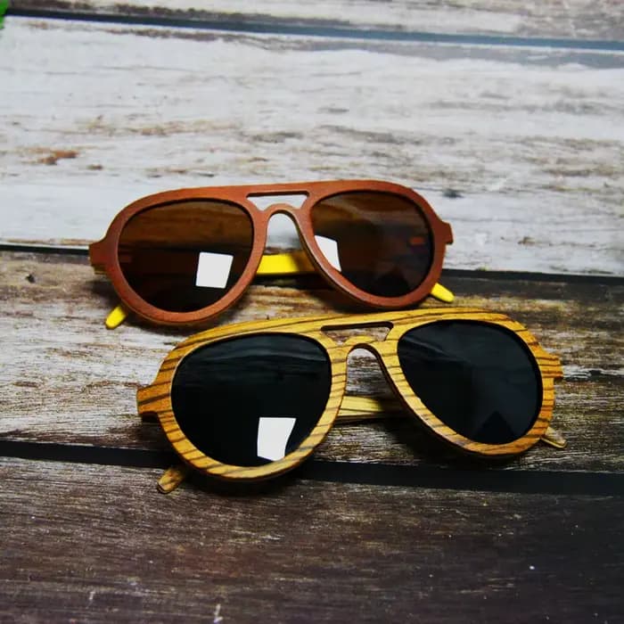 Lunettes de soleil rétro Vintage en bois pour hommes et femmes