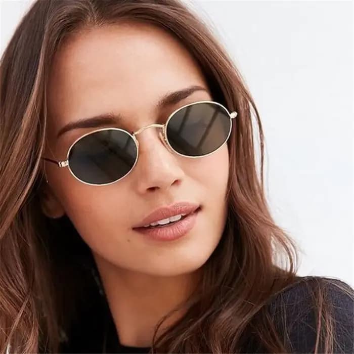 Lunettes de soleil ovales rétro à petite monture