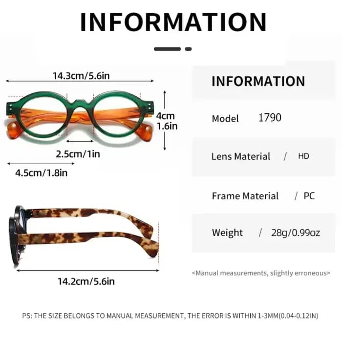 Lunettes de presbytie à monture ronde rétro littéraire pour femmes