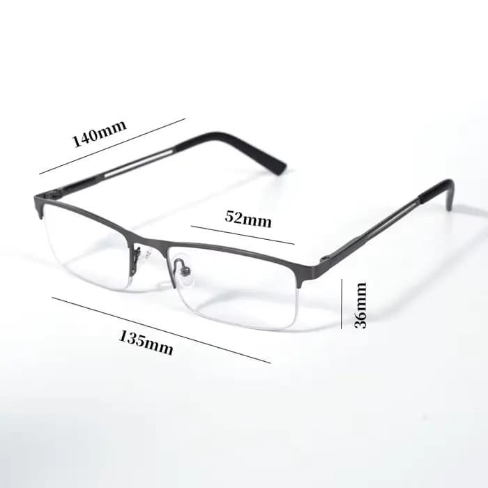 Lunettes de lecture carrées en métal pour hommes