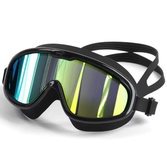 COPOZZ 2025 Lunettes de natation antibuée Lentille de forme entière Protection UV avec grand cadre en silicone