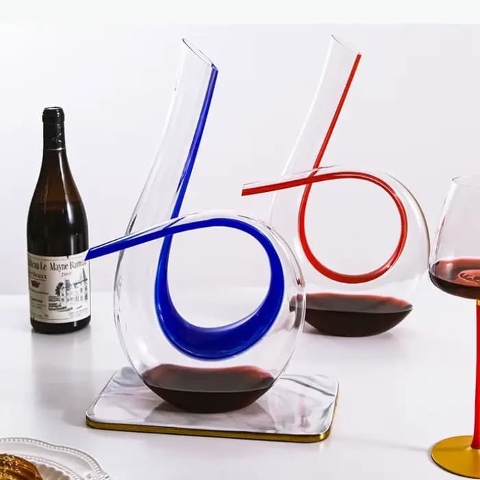 Carafe en verre artistique faite à la main, séparateur de vin, récipient à vin pour bar, dispositif de désaération rapide, pot à vin domestique, accessoires de bar, bouteille de vin