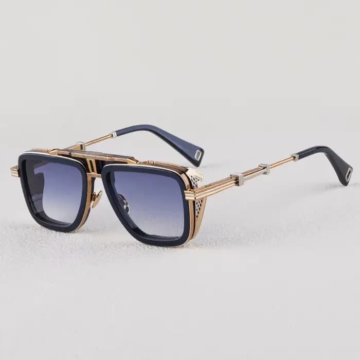 Gto – lunettes de soleil dégradées à monture épaisse en alliage carré pour hommes et femmes