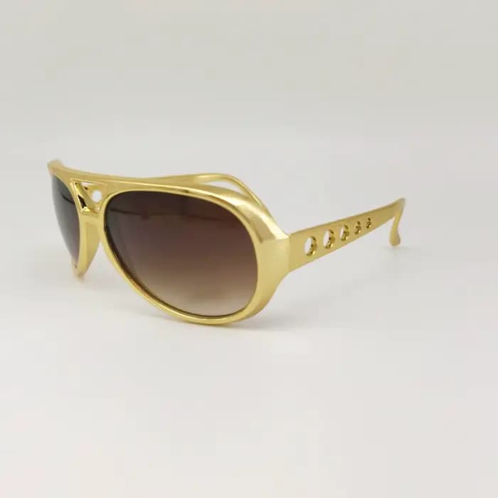 Lunettes de soleil rondes dorées pour hommes et femmes