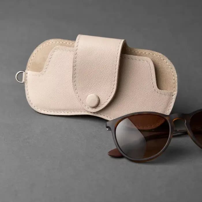Étui à lunettes de soleil en cuir souple pour hommes