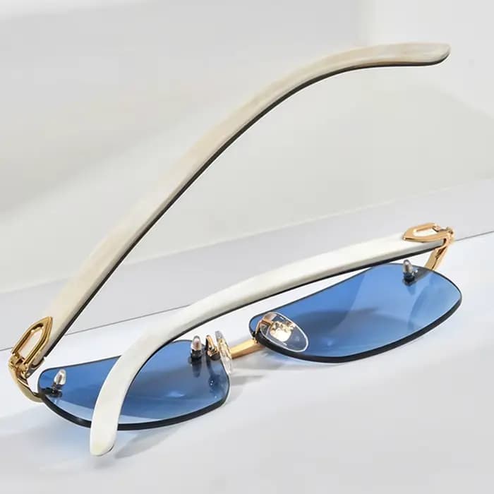 Lunettes de soleil carrées en corne de buffle pour hommes et femmes