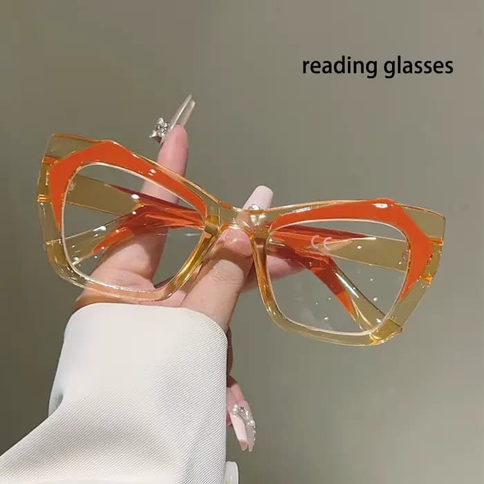 KAMMPT lunettes de lecture surdimensionnées femmes mode Patchwork jante lumière bleue bloquant les montures optiques