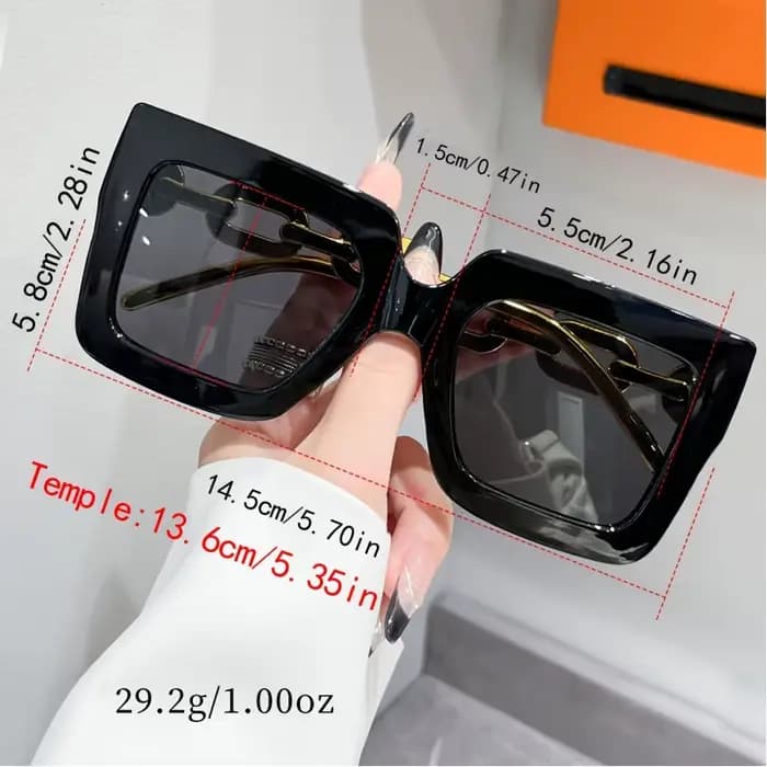 Lunettes de soleil carrées de luxe pour femmes