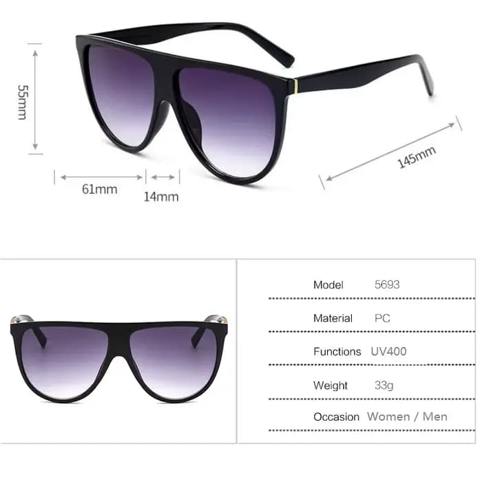 Lunettes de soleil rétro surdimensionnées pour femme 2026 – Marque vintage
