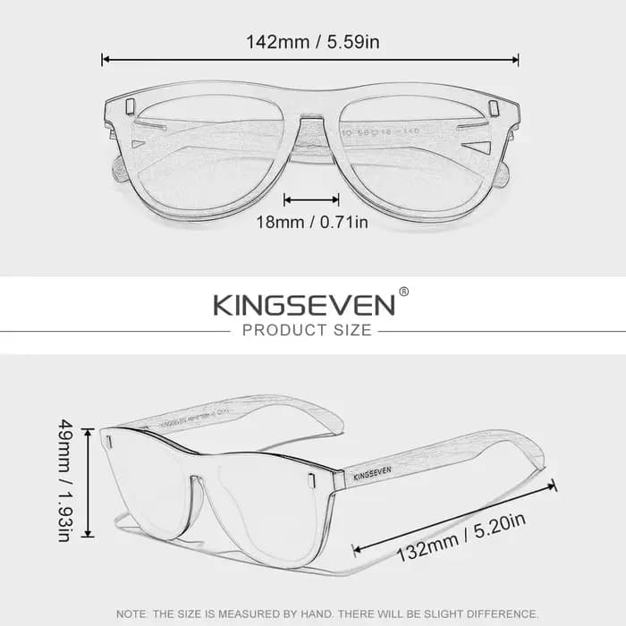 Lunettes de soleil rétro en bois KINGSEVEN pour hommes
