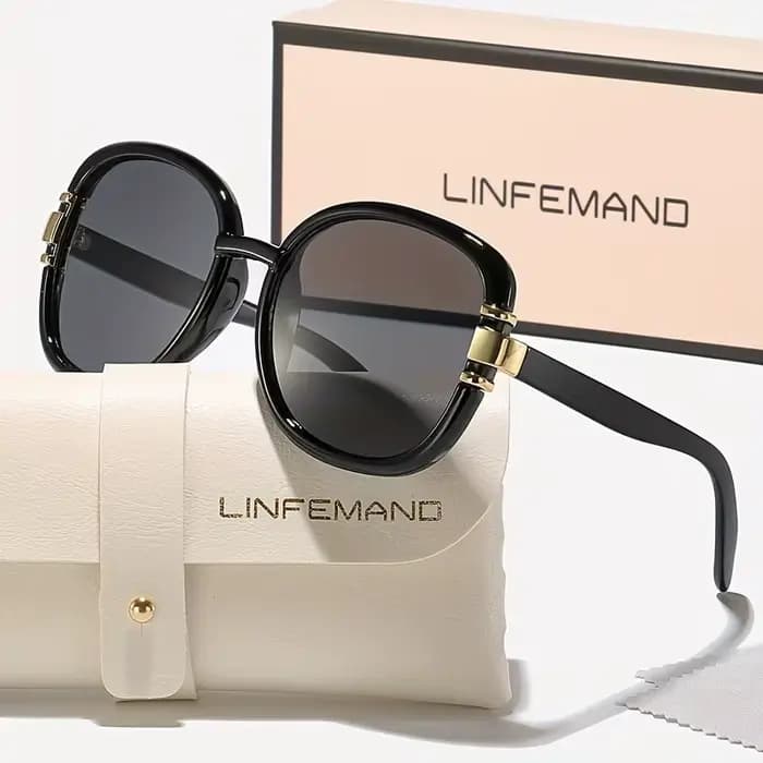 LINFEMAND Lunettes de soleil ovales surdimensionnées pour femmes